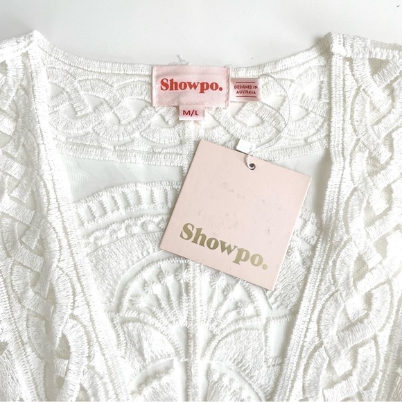 Showpo. Off The Grid Kimono In White Lace NWT M/L - Picture 12 of 15
